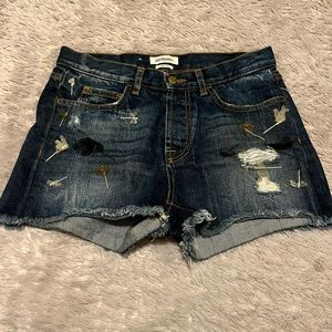 Roy Rogers denim shorts with dragonfly design
